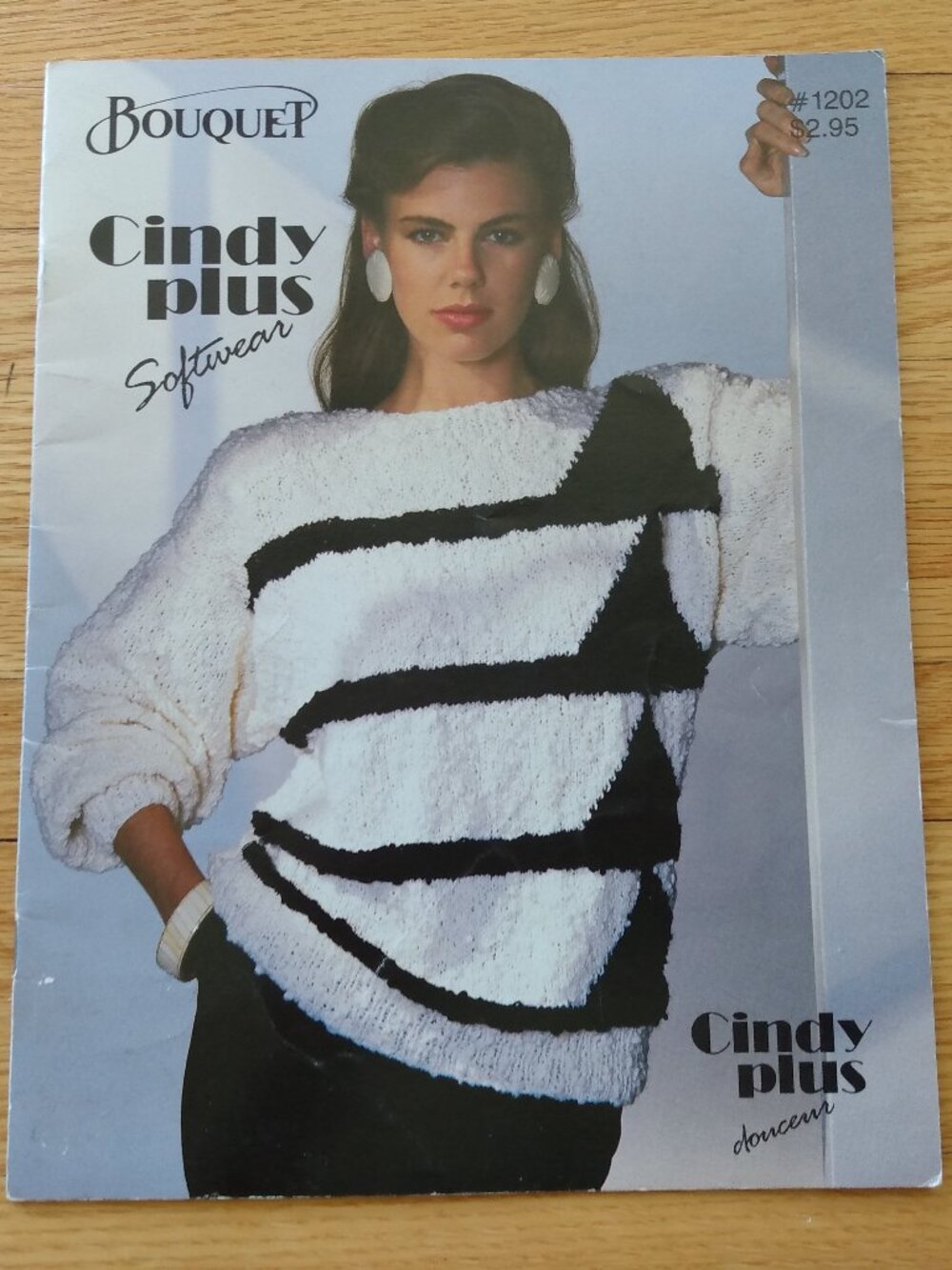 Vintage 80s Boucle Sweater Knitting Pattern Book Retro